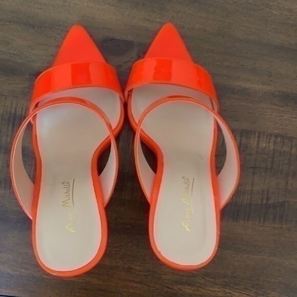 Anne Michelle bright neon orange pumps size 7 - Picture 3 of 7